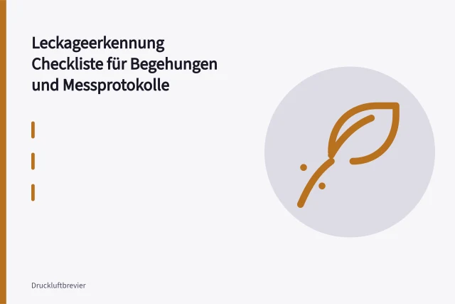 Ultraschall-Leckagedetektor prüft undichte Druckluftkupplung an Stahlrohrleitung. Leckageerkennung Checkliste für Begehungen und Messprotokolle