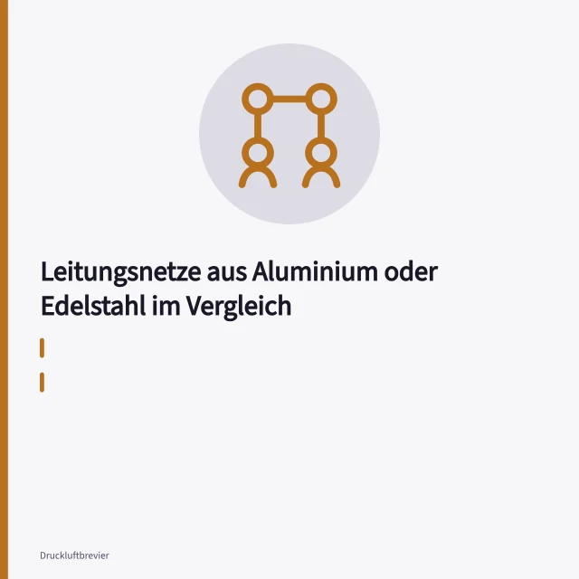 Aluminium-Steckrohrsystem für Druckluftleitungen mit Verbindern und Halterungen. Leitungsnetze aus Aluminium oder Edelstahl im Vergleich
