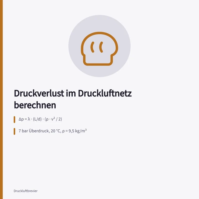 Druckluft-Stahlrohrnetz mit Bögen, T-Stücken und Kugelhahn in Werkhalle. Leitungsnetze Druckverlust berechnen mit 5 Beispielen